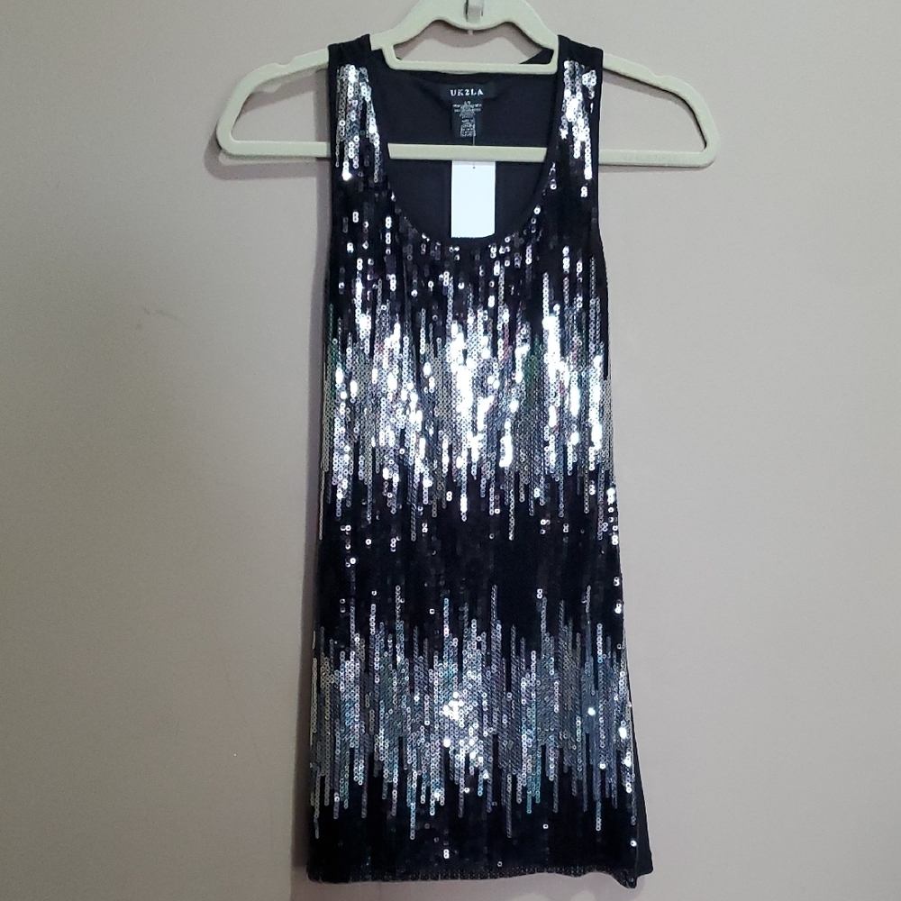 UK2LA Black and Silver Sequin Dress